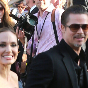 Angelina Jolie, Brad Pitt - Arrivée des people à la première du film Maleficient à Hollywood, le 29 mai 2014.