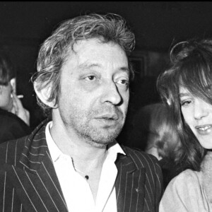 Archives - Serge Gainsbourg et Jane Birkin lors d'une soirée franco-italienne.