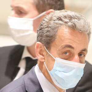 Nicolas Sarkozy - Dernier jour des plaidoiries du procès des "écoutes téléphoniques" (affaire Bismuth) au Tribunal de Paris. Le 10 décembre 2020. © Panoramic / Bestimage