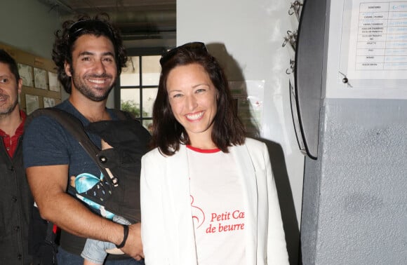 Exclusif - Natasha St-Pier, son ex-mari Grégory Quillacq avec leur fils Bixente soutiennent l'association "Petit Coeur de Beurre" à la caserne des pompiers de Malar à Paris