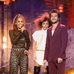 Exclusif - Amel Bent et Amir Haddad - Enregistrement de l'émission "Fête de la chanson française" à l'Olympia à Paris. Le 9 janvier sur France 2. © Tiziano Da Silva - Cyril Moreau / Bestimage