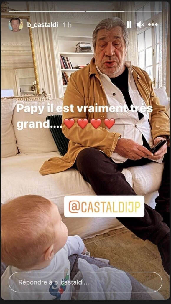 Jean-Pierre Castaldi et son petit-fils Gabriel en mars 2021.