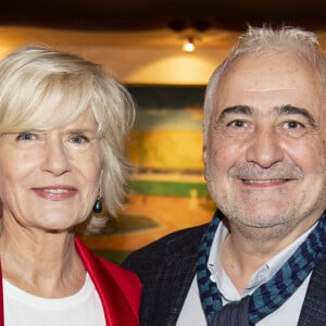 Exclusif - Catherine Ceylac et Guy Savoy lors du lancement du livre "A l'amour, à la vie" écrit par Catherine Ceylac (Ed. Flammarion) au Café Tournon à Paris, le 23 octobre 2019. © Pierre Perusseau/Bestimage 