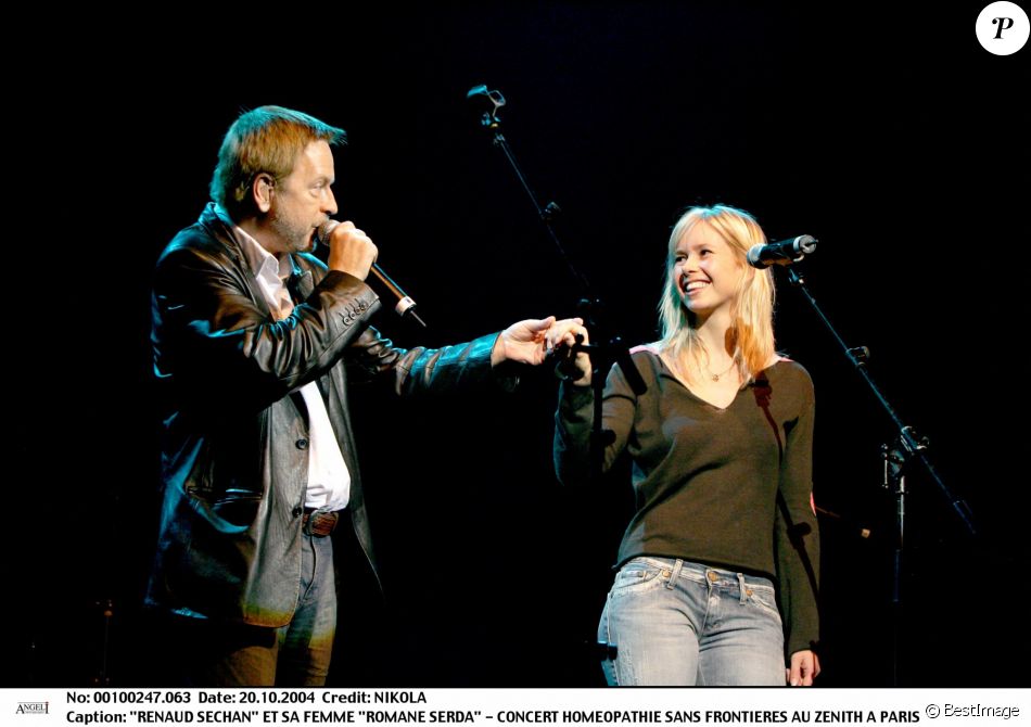 Romane Serda et Renaud en concert au Zénith de Paris en 2004.