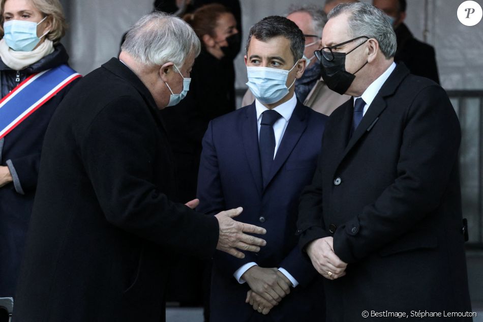 Gérald Darmanin, Ministre de l'Intérieur, assiste à la cérémonie d'hommage aux victimes du terrorisme, devant la statue La Parole portée aux Invalides, Paris. Le 11 mars 2021. © Stéphane Lemouton / Bestimage