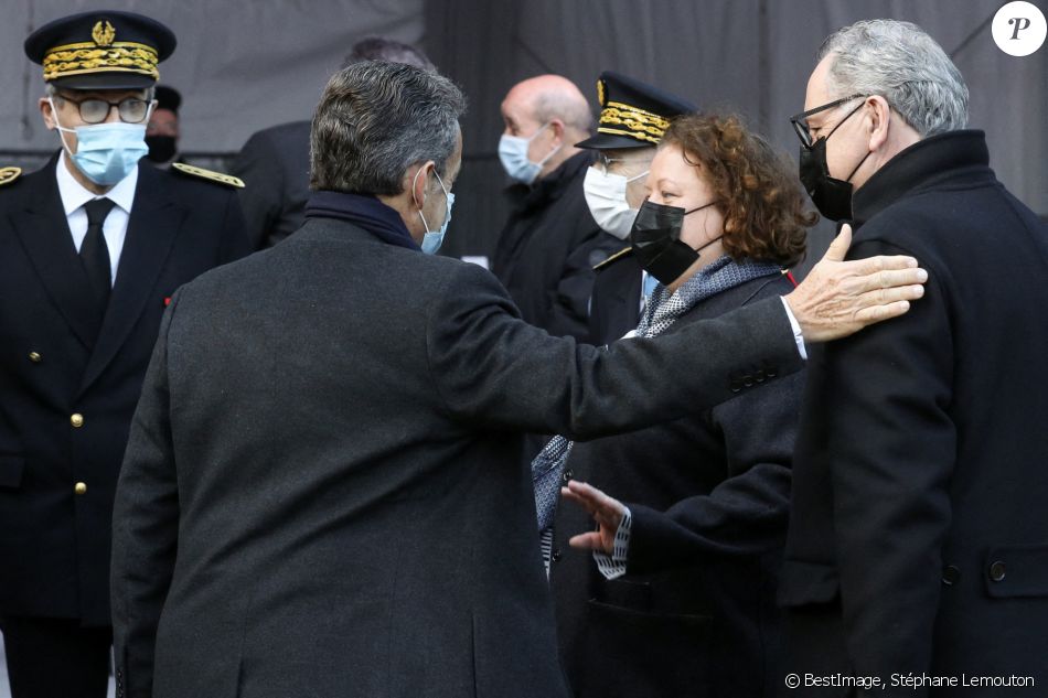 Nicolas Sarkozy assiste à la cérémonie d'hommage aux victimes du terrorisme, devant la statue La Parole portée aux Invalides, Paris. Le 11 mars 2021. © Stéphane Lemouton / Bestimage