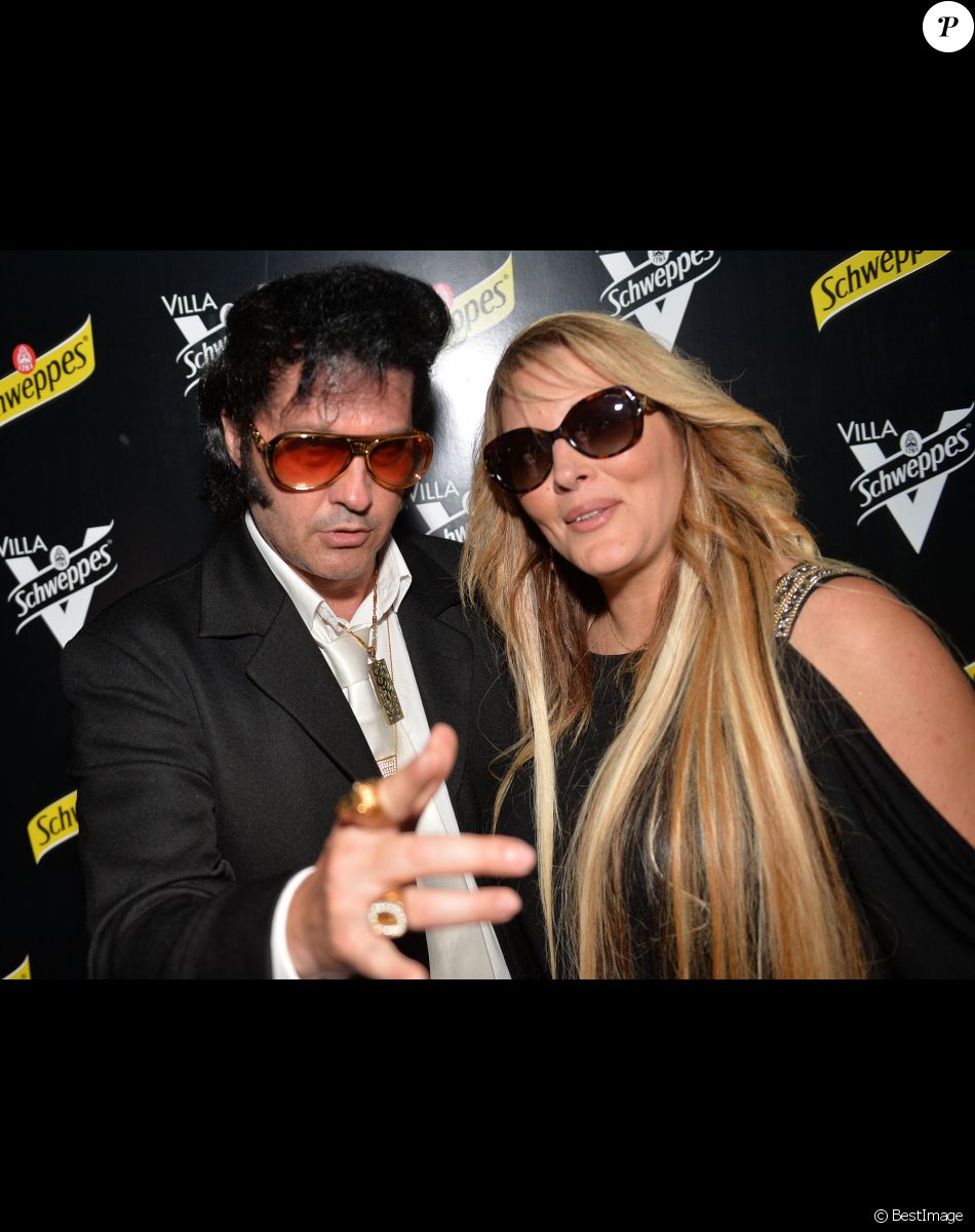 Exclusif - Loana Petrucciani et son ami Eryl Prayer (sosie de Elvis Presley) - Soirée des invités Unexpected à la Villa Schweppes lors du 70ème festival de Cannes le 20 mai 2017.