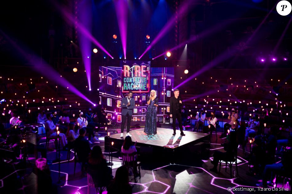 Exclusif - Donel Jack'Sman, Jean-Luc Lemoine, Nadège Beausson-Diagne - Enregistrement de l'émission "Rire contre le racisme", qui sera diffusée le 16 mars sur France 2. © Tiziano Da Silva / Bestimage