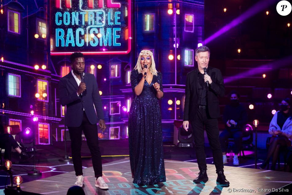 Exclusif - Donel Jack'Sman, Jean-Luc Lemoine, Nadège Beausson-Diagne - Enregistrement de l'émission "Rire contre le racisme", qui sera diffusée le 16 mars sur France 2. © Tiziano Da Silva / Bestimage