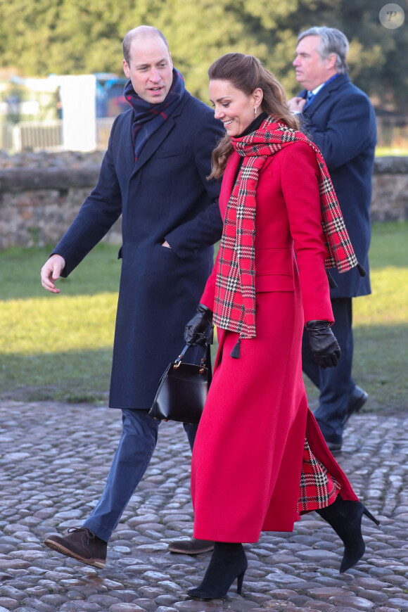 Le prince William et Catherine Kate Middleton arrivent au chateau de Cardiff le dernier jour de leur tournée au Royaume Uni le 8 décembre 2020.