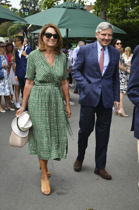 Carole et Michael Middleton - Les personnalités assistent au tournoi de Wimbledon à Londres, le 10 juillet 2019.