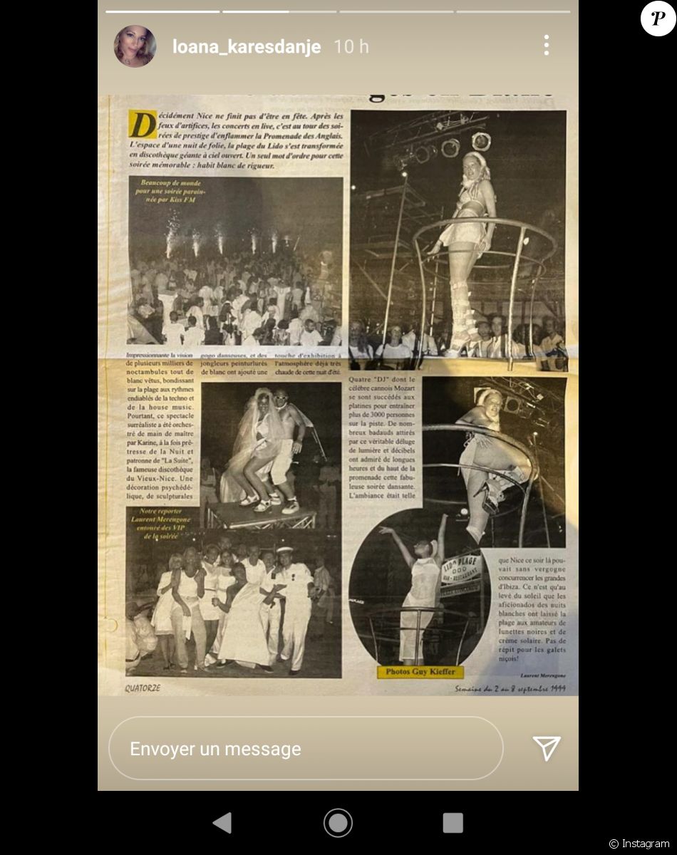 Loana partage des photos d'elle quand elle était gogo danseuse, sur Instagram, le 15 mars 2021
