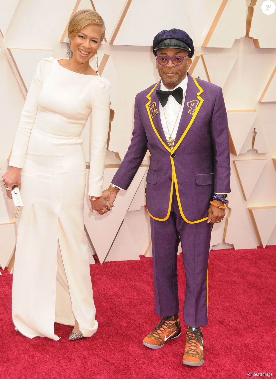 Spike Lee, Tonya Lewis Lee - Photocall des arrivées de la 92e cérémonie des Oscars 2020 au Hollywood and Highland à Los Angeles. Le 9 février 2020.