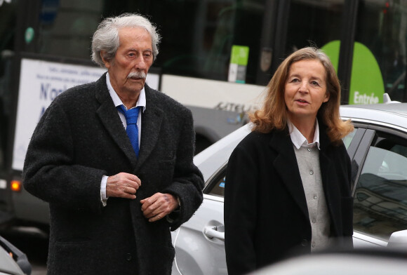 Jean Rochefort et sa femme Françoise Vidal - Obsèques de Danièle Delorme en l'église de Saint-Germain-des Prés à Paris. Le 23 octobre 2015