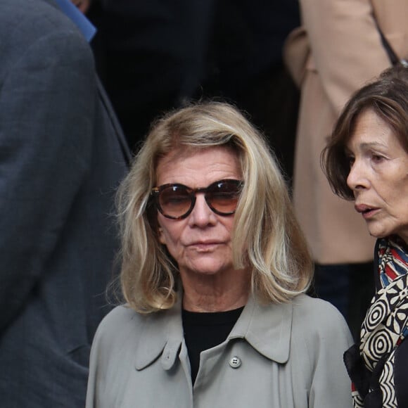 Nicole Garcia lors des obsèques de Jean Rochefort en l'église Saint-Thomas d'Aquin à Paris, le 13 octobre 2017.