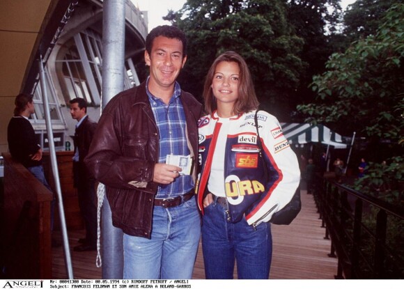 François Feldman et son amie Alexa au tournoi de Rolang Garros en 1994.