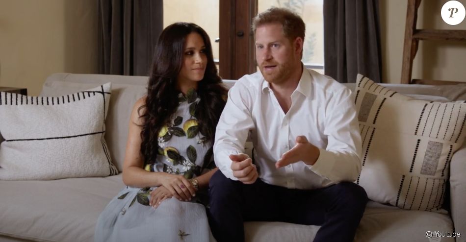 Meghan Markle, enceinte de son deuxième enfant, et son mari le prince Harry, s'expriment dans le Spotify Stream On du 22 février 2021.