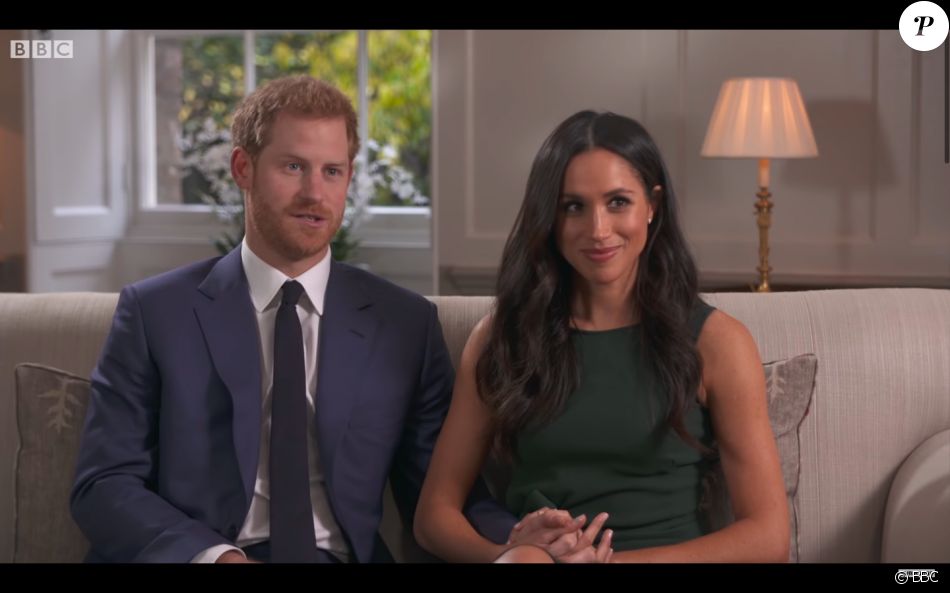 Meghan Markle et le prince Harry lors de leur interview à la BBC pour l'annonce de leurs fiançailles.