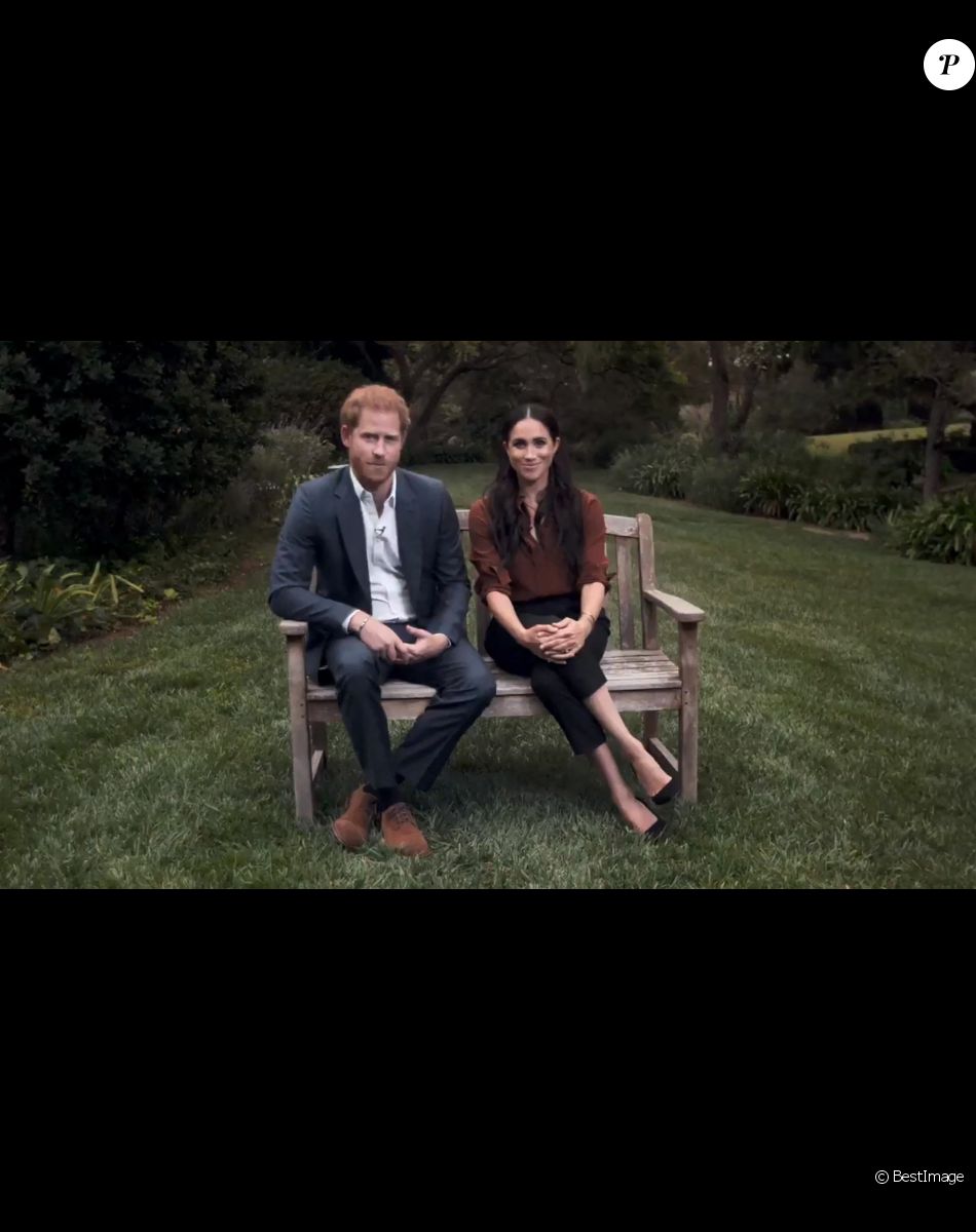 Le prince Harry, duc de Sussex, et Meghan Markle, duchesse de Sussex en pleine interview pour TIME 100 television ABC.