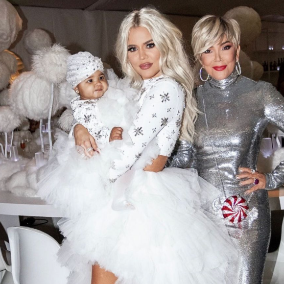 Kris Jenner, sa fille Khloé Kardashian et sa petite-fille True Thompson. Novembre 2020.