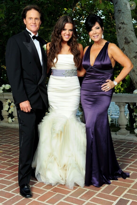 Bruce Jenner, Khloé Kardashian et Kris Jenner au mariage de Khloé et Lamar Odom. Santa Monica, septembre 2009.