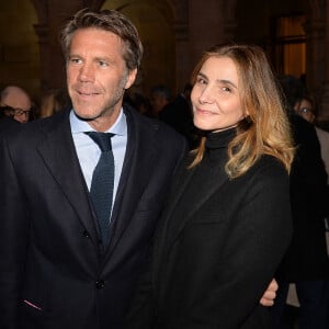 Le prince Emmanuel-Philibert de Savoie et sa femmme Clotilde Courau lors de la cérémonie d'installation de F.Mitterrand à l'académie des Beaux-Arts à Paris. © Veeren/Bestimage