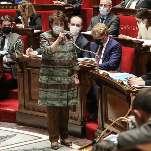 Roselyne Bachelot, ministre de la Culture - Séance de questions au gouvernement à l'Assemblée Nationale, à Paris, France, le 16 mars 2021. © Stéphane Lemouton/Bestimage 