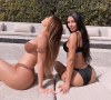 Kim Kardashian et sa petite soeur Kylie Jenner. Février 2020.