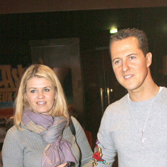 Michael Schumacher et sa femme Corinna à Paris le 13 janvier 2008.