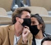 Exclusif -  Alessandra Sublet et son compagnon Jordan Deguen en tribune lors de la finale homme des internationaux de France de Roland Garros à Paris le 11 octobre 2020. © Dominique Jacovides / Bestimage