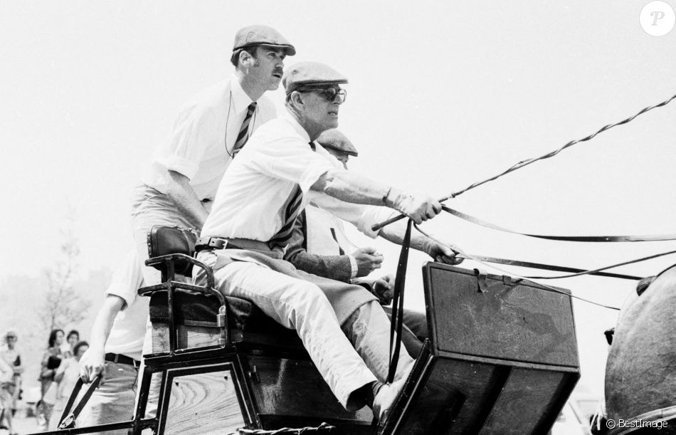 Le prince Philip, duc d'Edimbourg, lors de la section d'obstacles, à Windsor, Royaume Uni, le 16 mai 1982.