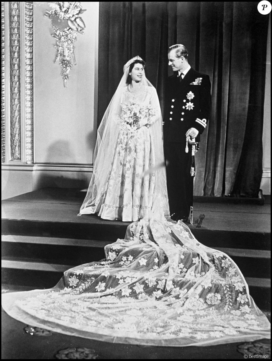 Mariage de la princesse Elizabeth et Philip en 1947.