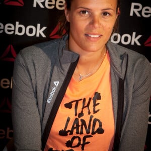 Laure Manaudou en séance de dédicace chez Intersport à Paris. Le 23 avril 2014