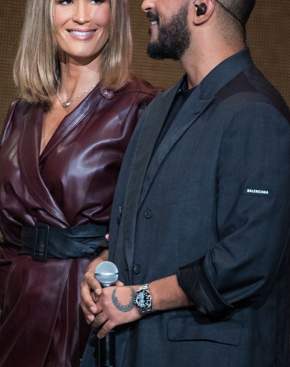 Exclusif - Vitaa et Slimane à l'enregistrement de l'émission "La Lettre" au Théâtre du Châtelet à Paris. Le 23 octobre 2019. © Cyril Moreau / Bestimage
