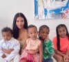 Kim Kardashian et ses quatre enfants, qu'elle partage avec Kanye West, sur Instagram le 10 avril 2021.