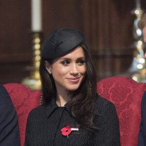 Meghan Markle, duchesse de Sussex et le prince Harry, duc de Sussex, lors de la cérémonie commémorative de l'ANZAC Day à l'abbaye de Westminster à Londres. Le 25 avril 2018