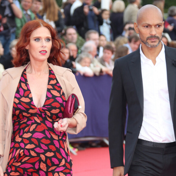 Audrey Fleurot enceinte et son compagnon Djibril Glissant - Avant-première du film "Everest" et soirée d'ouverture lors du 41ème Festival du film américain de Deauville, le 4 septembre 2015. 