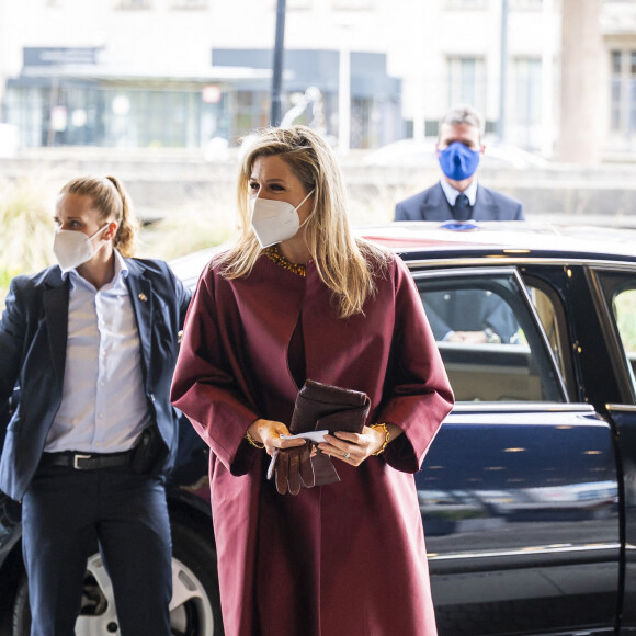 La reine Maxima des Pays-Bas lors de l'ouverture de la 10e édition de la Money Week à La Haye, Pays-Bas, le 22 mars 2021.
