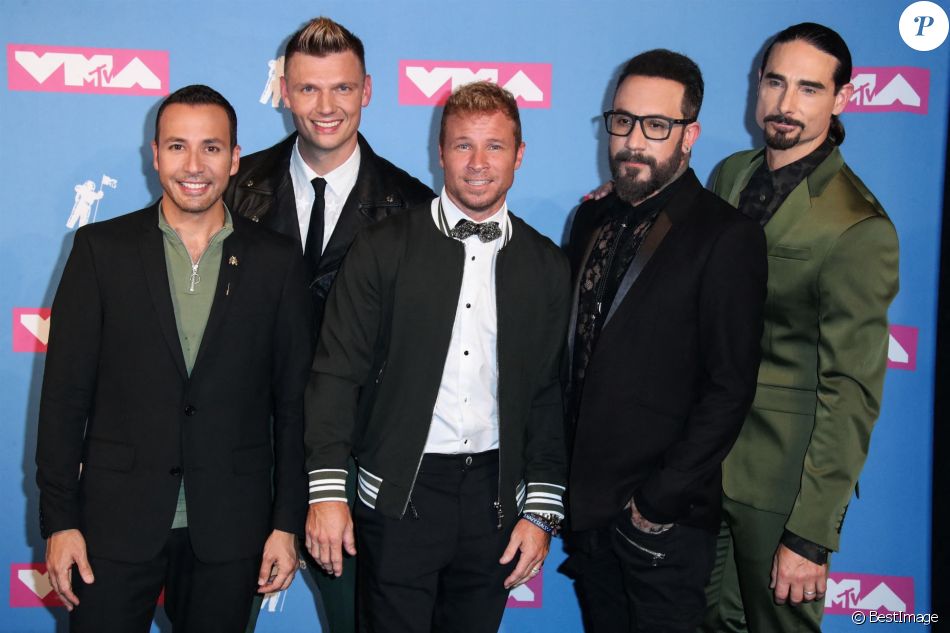 Howie Dorough, Nick Carter, Brian Littrell, AJ McClean, Kevin Ri - Les célébrités assistent aux MTV Video Music Awards à New York, le 20 aout 2018.