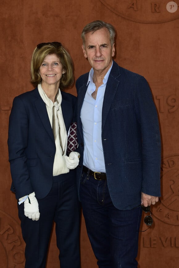 Bernard de La Villardière et sa femme Anne au Village Roland Garros lors du tournoi de Roland-Garros 2019. Paris, le 26 mai 2019.