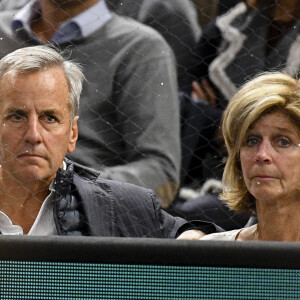 Bernard de La Villardière et sa femme Anne de la Villardière - Finale du tournoi de tennis "Rolex Paris Masters" entre Novak Djokovic et Karen Khachanov à l'AccorHotels Arena à Paris, le dimanche 4 novembre 2018. © Veeren-Perusseau/Bestimage