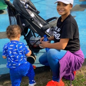 Christina Milian avec son fils Isaiah, en mars 2021.