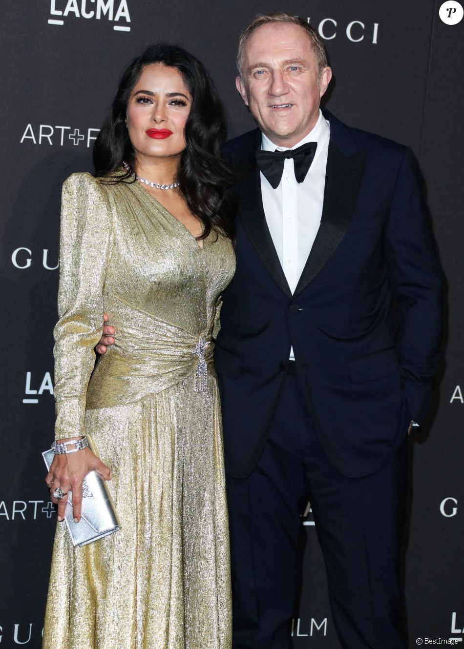 Salma Hayek et son mari François-Henri Pinault à Los Angeles, le 3 novembre 2018.