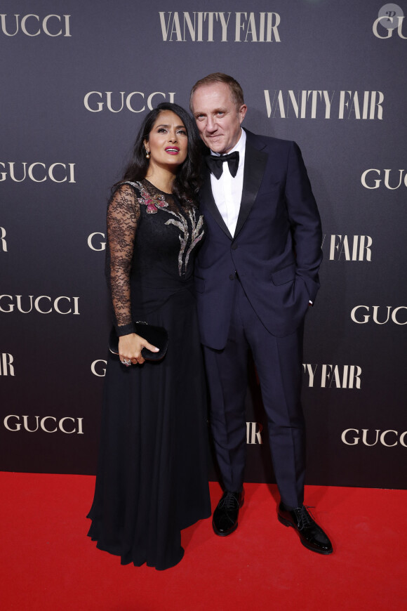 Salma Hayek et son mari François-Henri Pinault à la soirée "Vanity Fair Awards" à Madrid, le 26 septembre 2018.