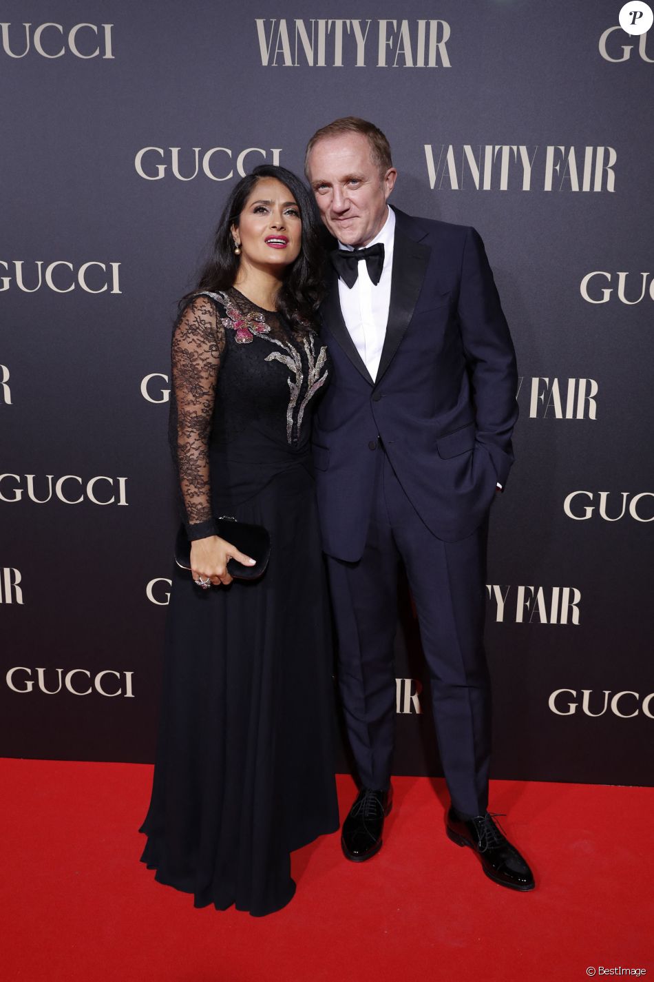 Salma Hayek et son mari François-Henri Pinault à la soirée "Vanity Fair Awards" à Madrid, le 26 septembre 2018.