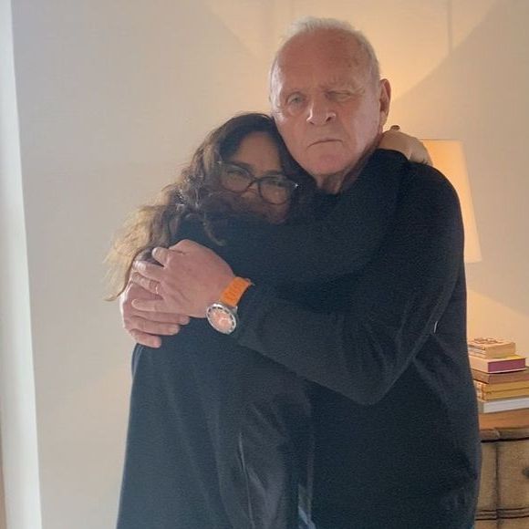 Salma Hayek et Anthony Hopkins sur Instagram, le 27 avril 2021.