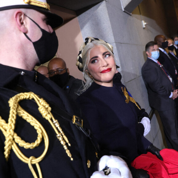Lady Gaga - Cérémonie d'investiture du 46e président des Etats-Unis Joe Biden et de la vice-présidente Kamala Harris au Capitole à Washington, le 20 janvier 2021.