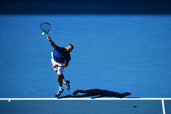 Benoît Paire - Les champions de tennis s'affrontent lors de l'Open d'Australie à Melbourne (8 - 21 février 2021), le 1er février 2021. © Antoine Couvercelle / Panoramic / Bestimage