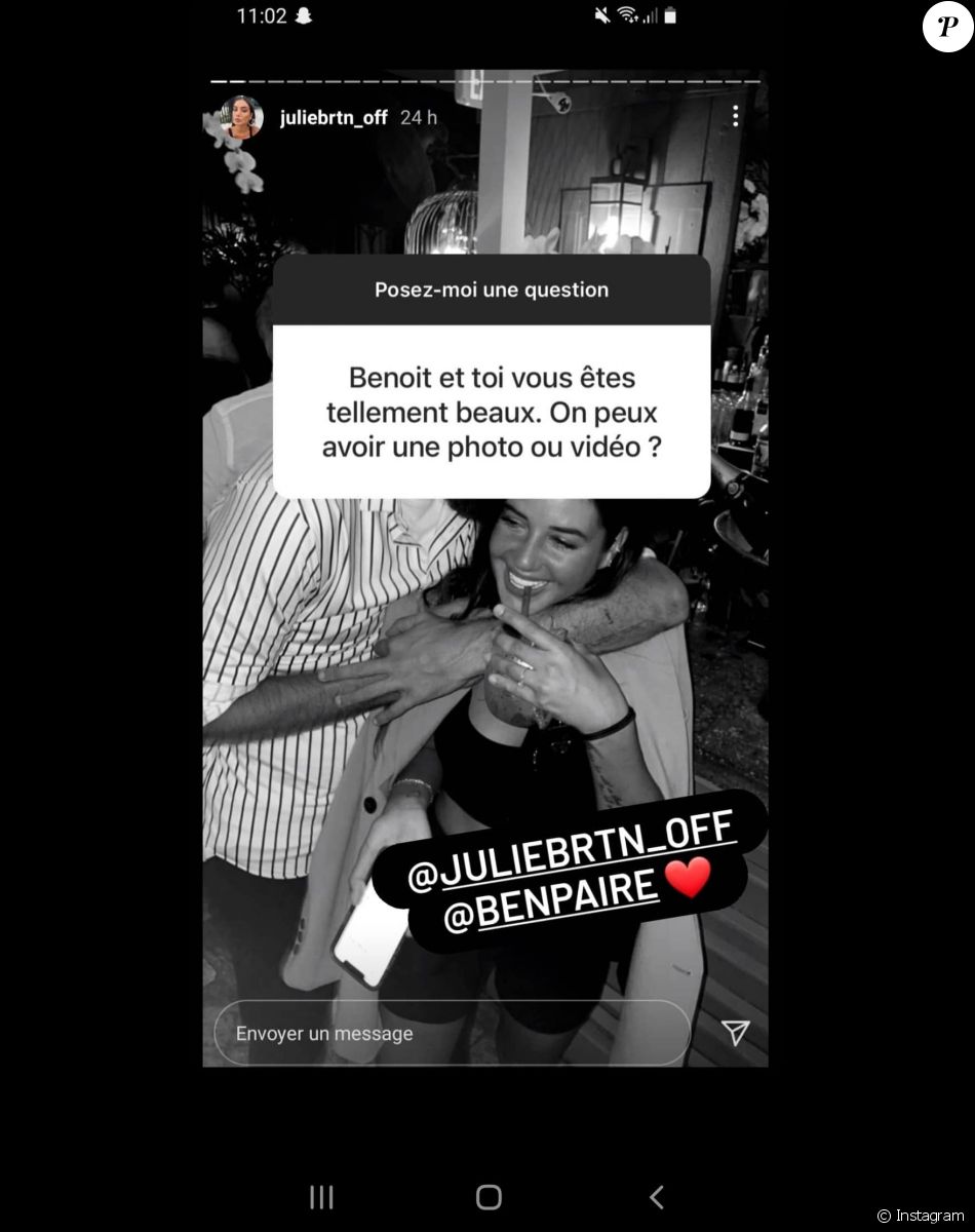 Julie Bertin, candidate de télé-réalité vue dans "La Villa des coeurs brisés" et en couple avec le tennisman Benoît Paire.