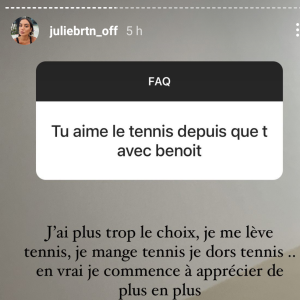 Julie Bertin se confie sur son couple avec Benoît Paire sur Instagram, le 3 mai 2021